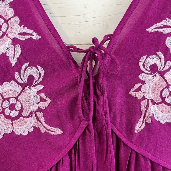 Free People Aida Embroidered Slip Dress Size S - Picture 6 of 10